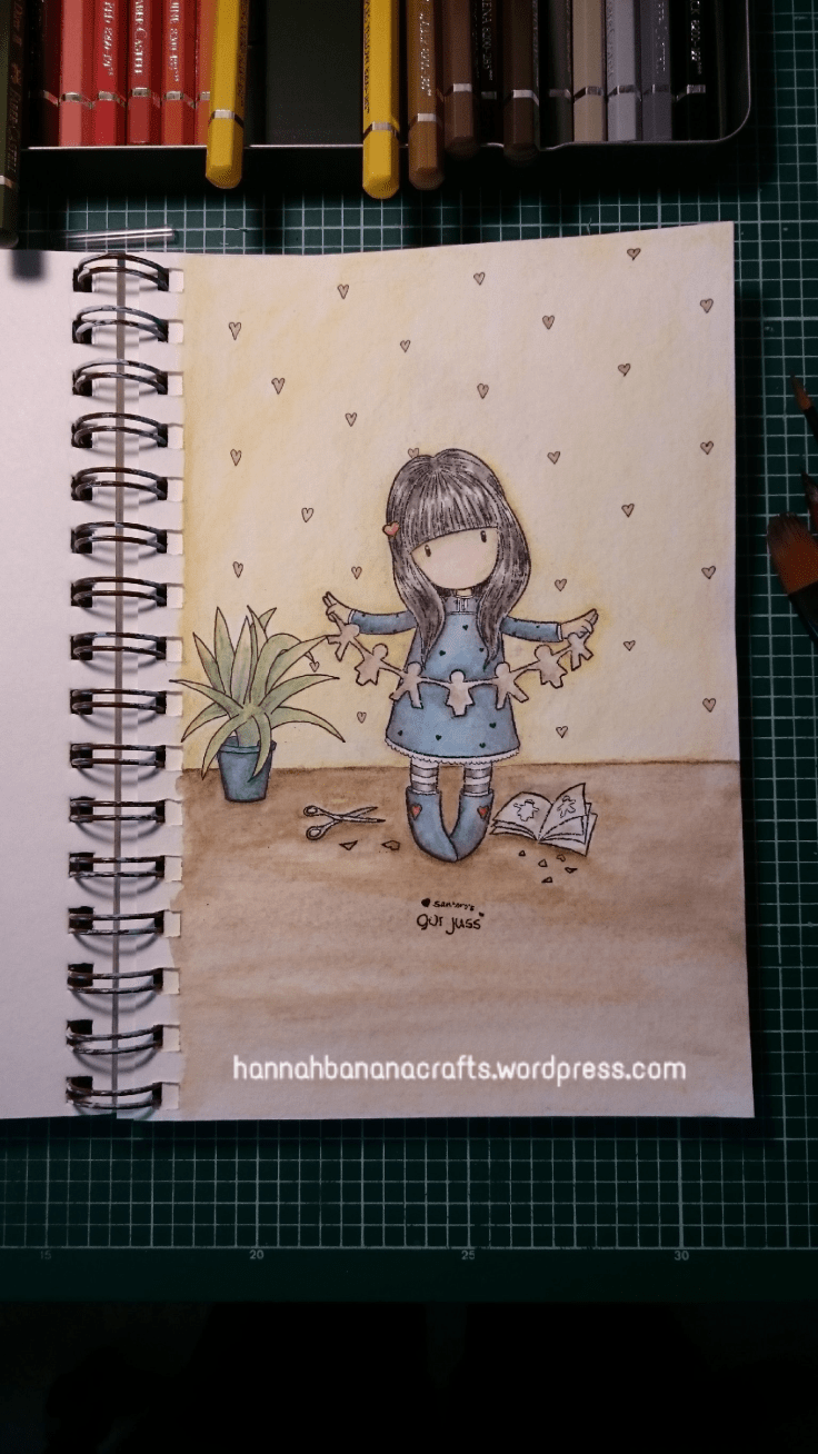 I found my family in a book Gorjuss Girl watercolour pencils