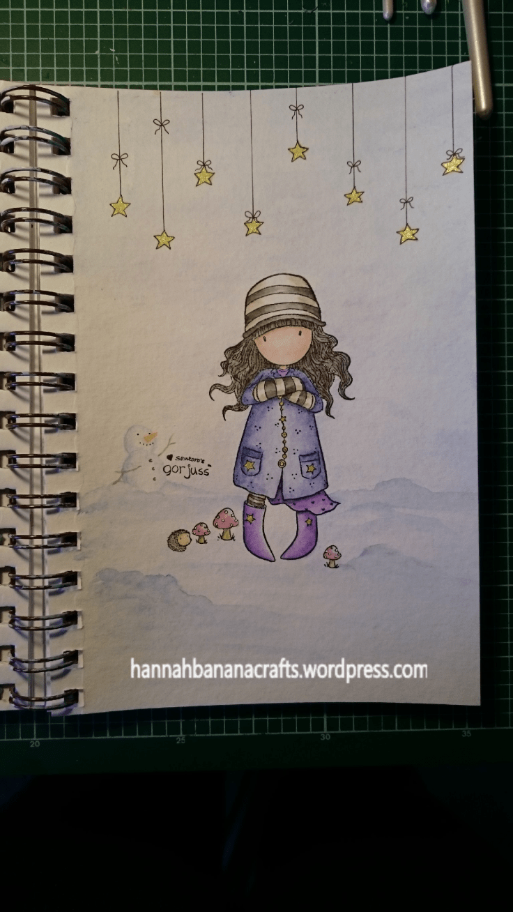 Toadstools Gorjuss Girl watercolour pencil