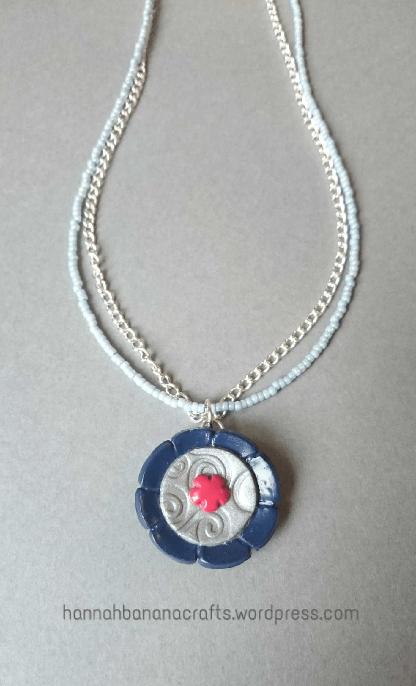 Handmade Fimo flower pendant