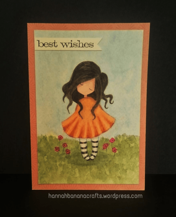 Gorjuss girl Poppy Wood no line water colour