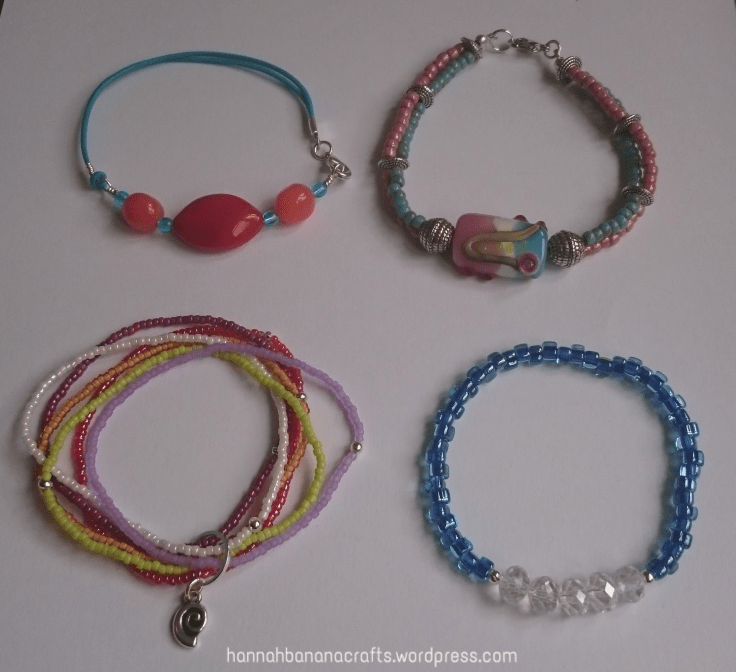 Various beaded bracelets