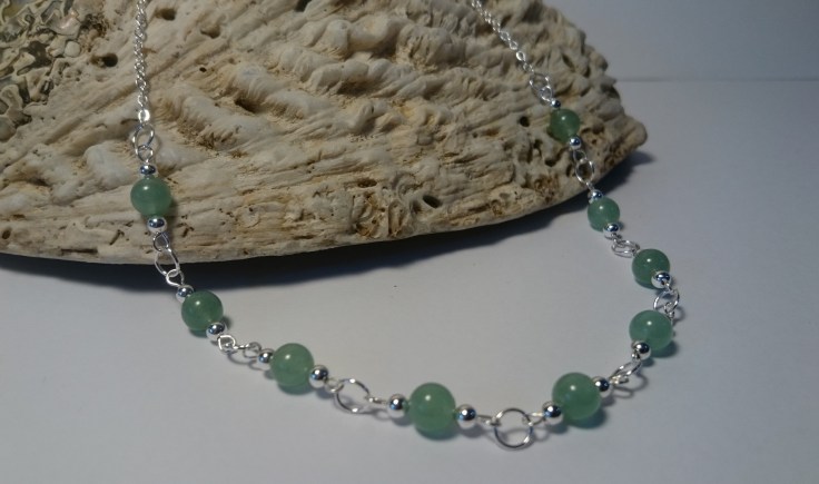 Sterling silver necklace with Aventurine