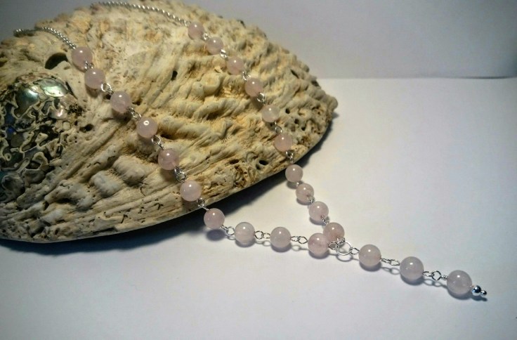 Rose quartz and Sterling Silver Neckalce