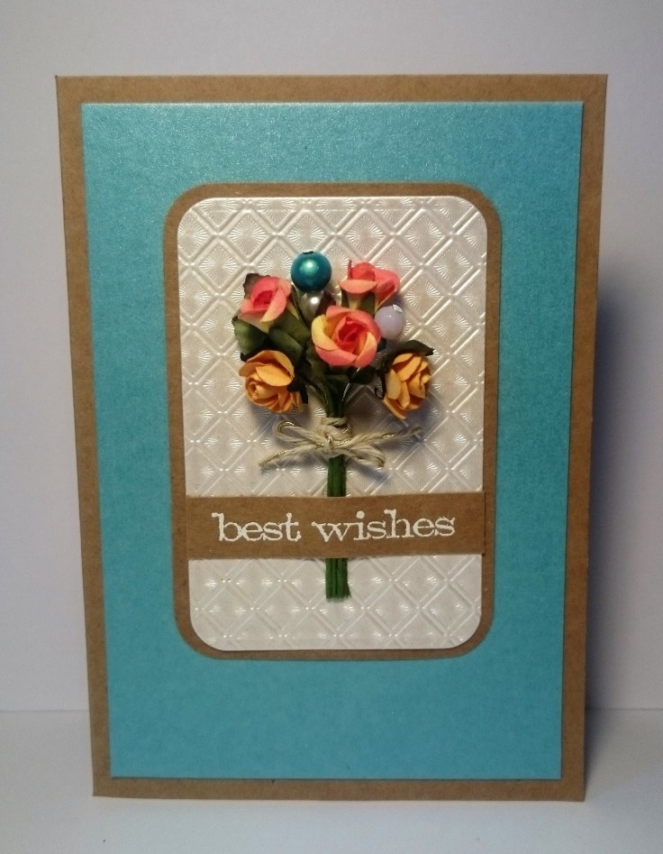 Flowers and beaded embellishments handmade card