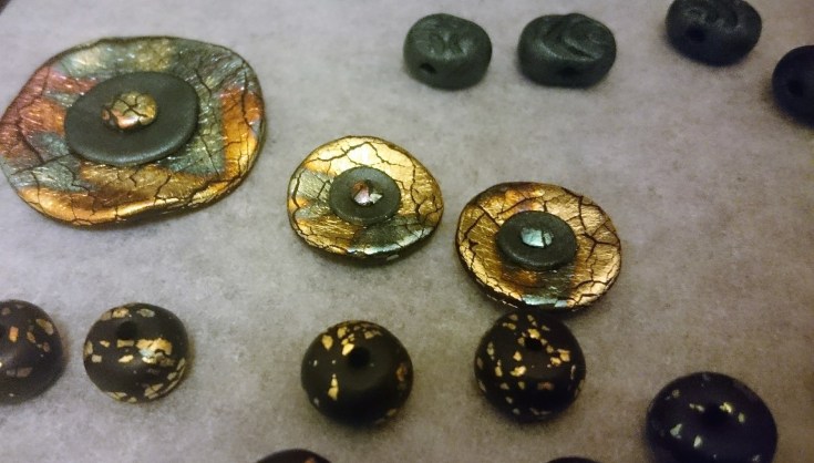 Fimo abalone leaf metal