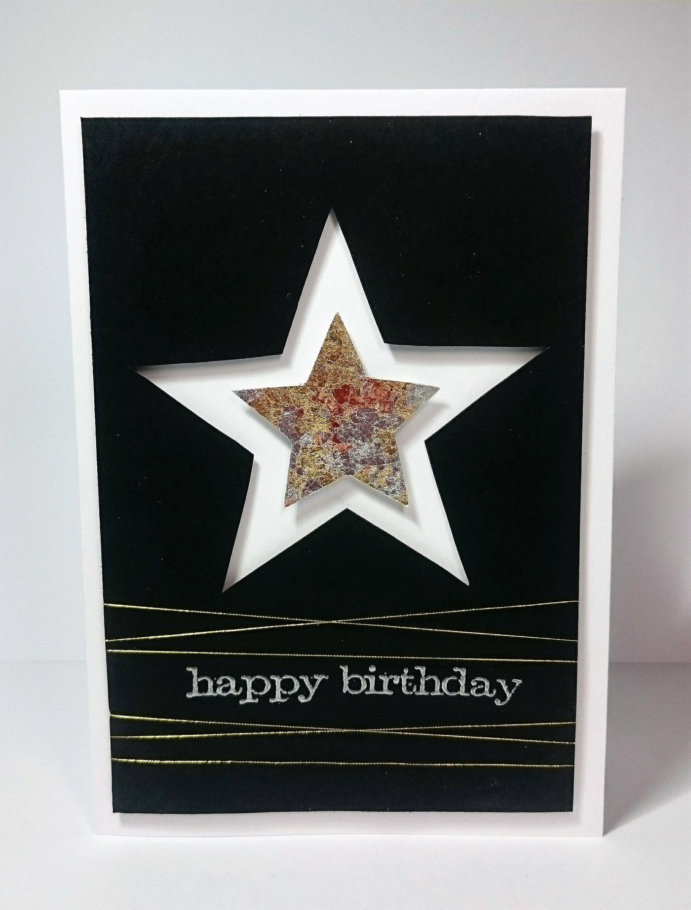 Gilding flake star card, masculine birthday card.