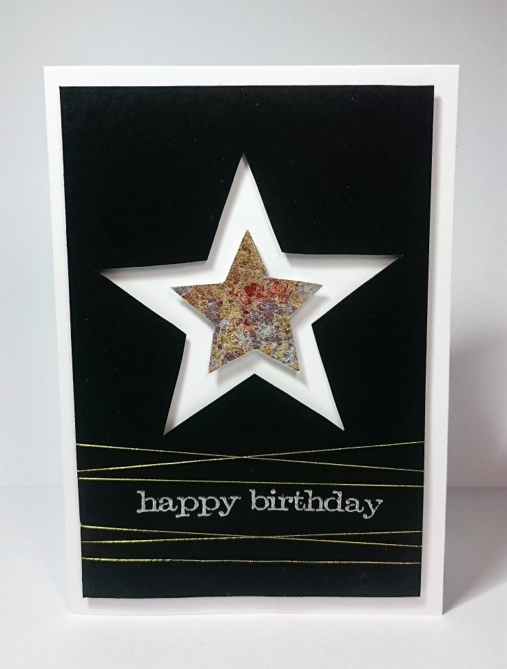 Gilding flake star card, masculine birthday card.