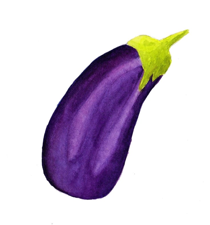 Watercolour aubergine