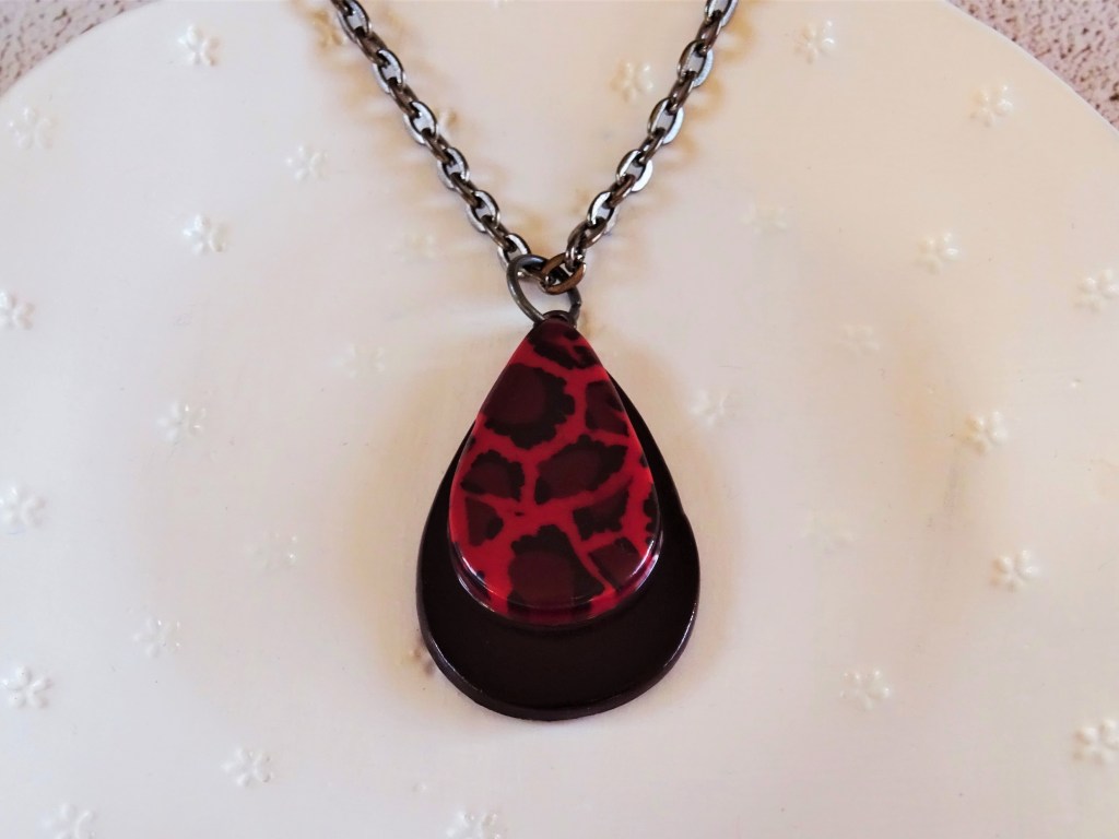 Red leopard print necklace