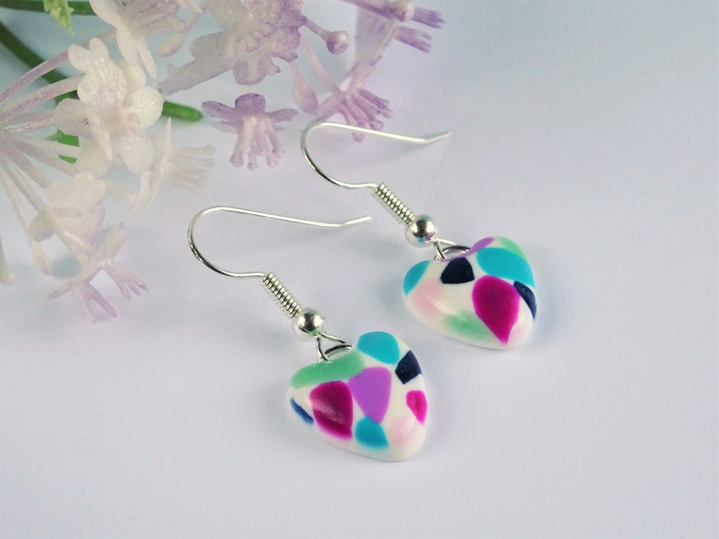 Polymer clay terrazzo earrings