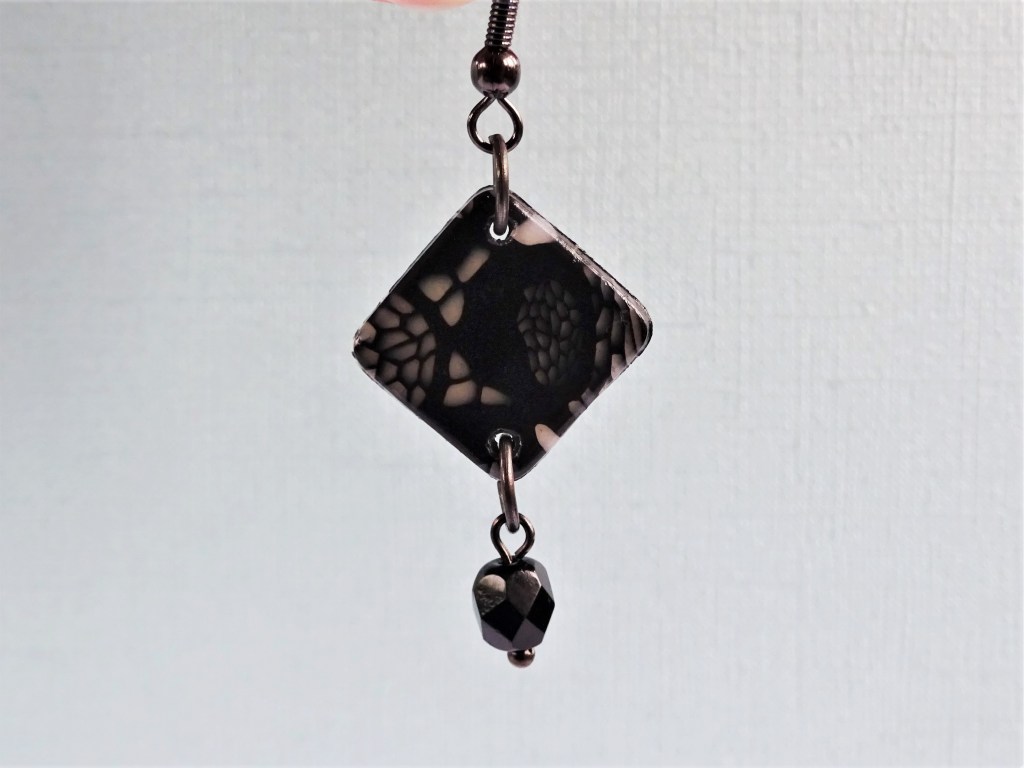 Polymer clay lace cane earrings