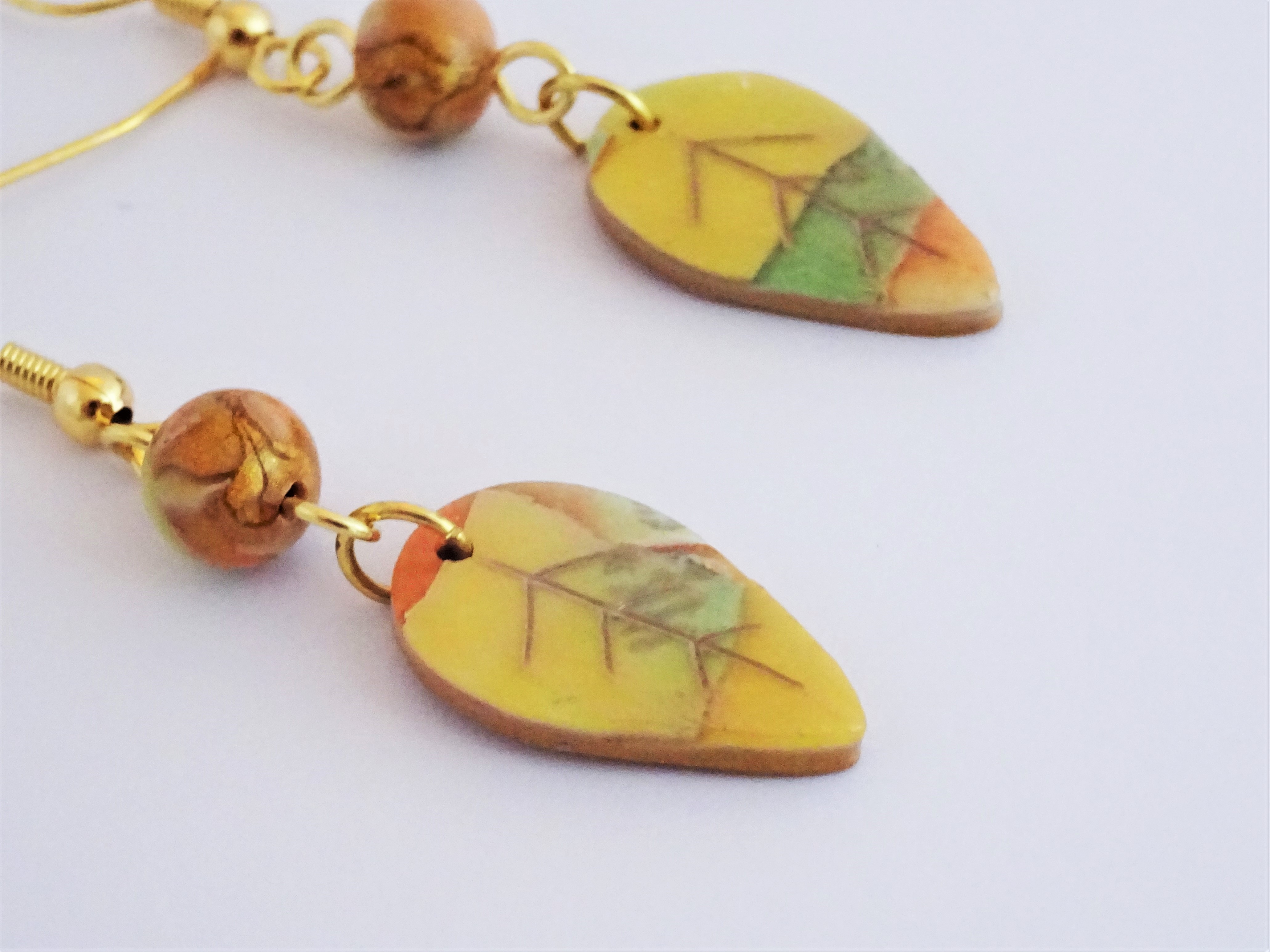 Polymer clay watercolour techniqe leaf tutorial