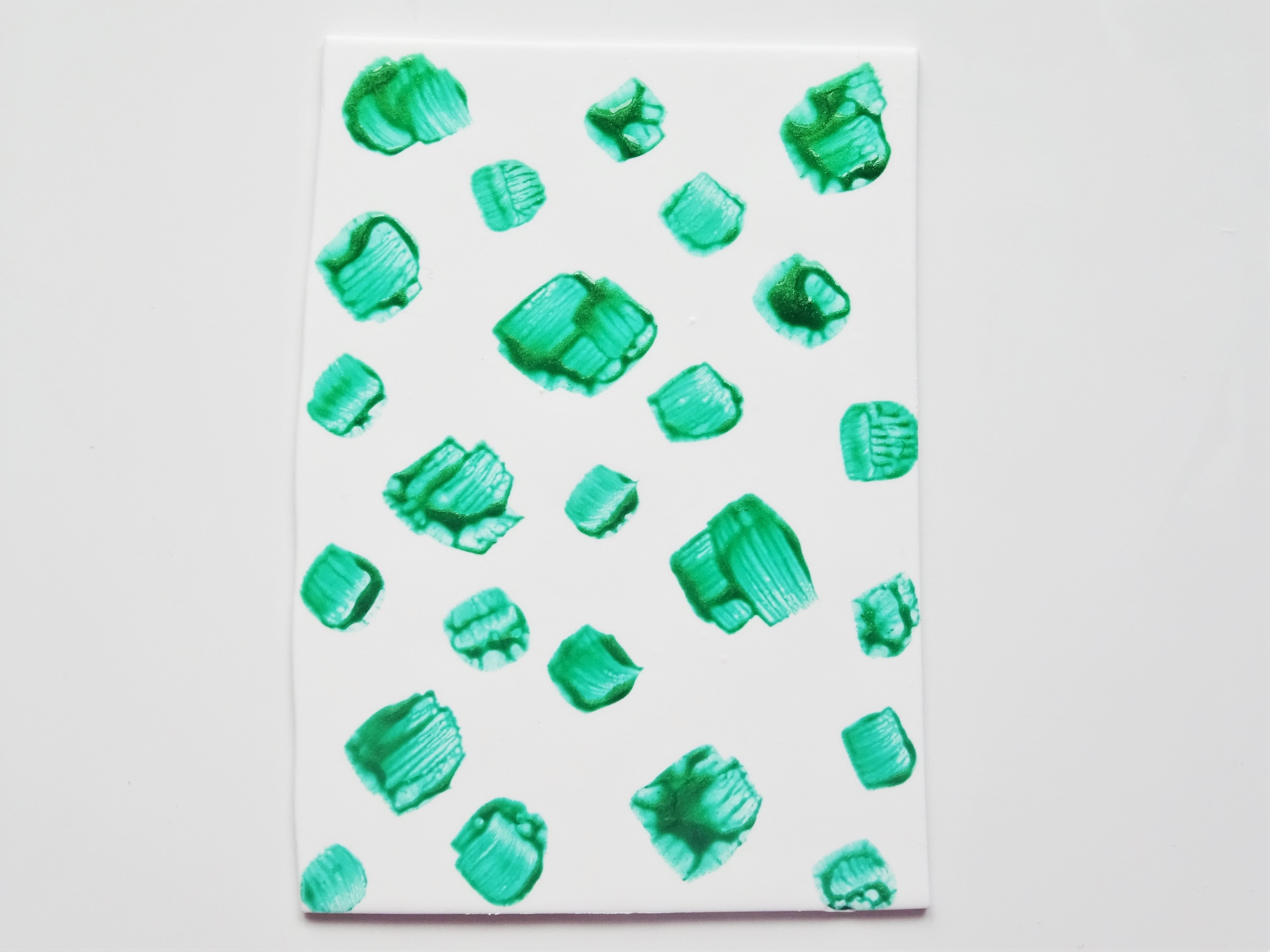 Polymer clay translucent and white aztec cane with watercolour technique