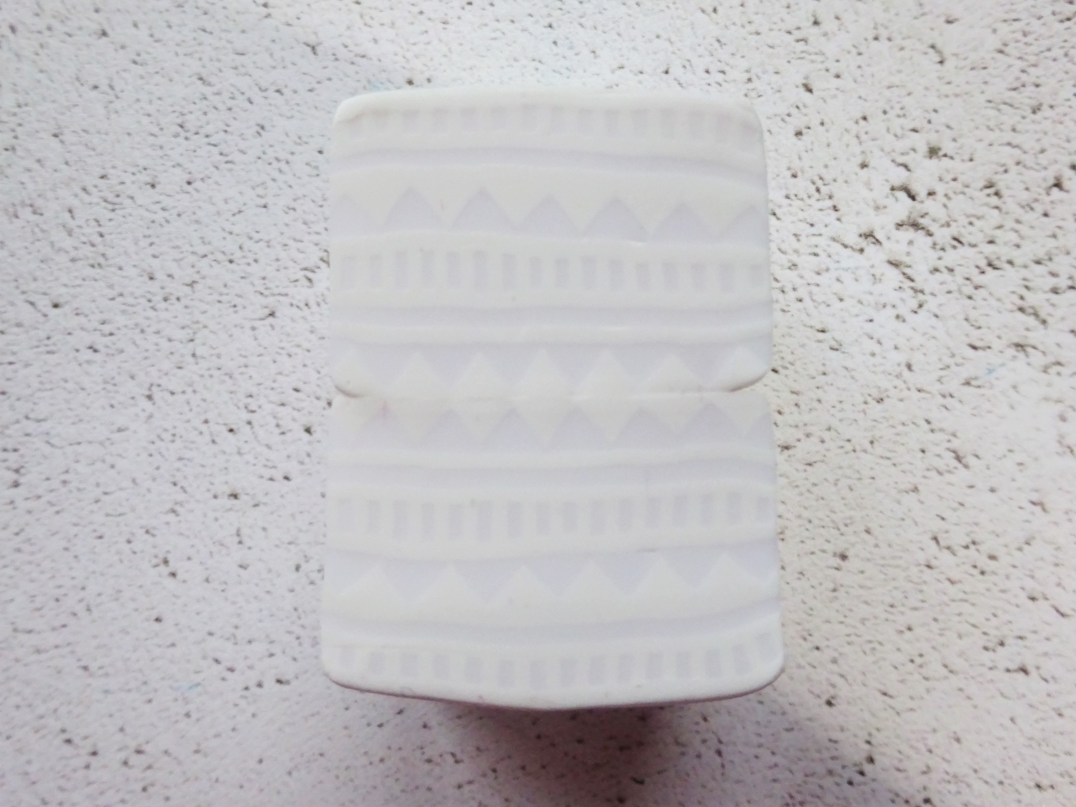 Polymer clay translucent and white aztec cane with watercolour technique