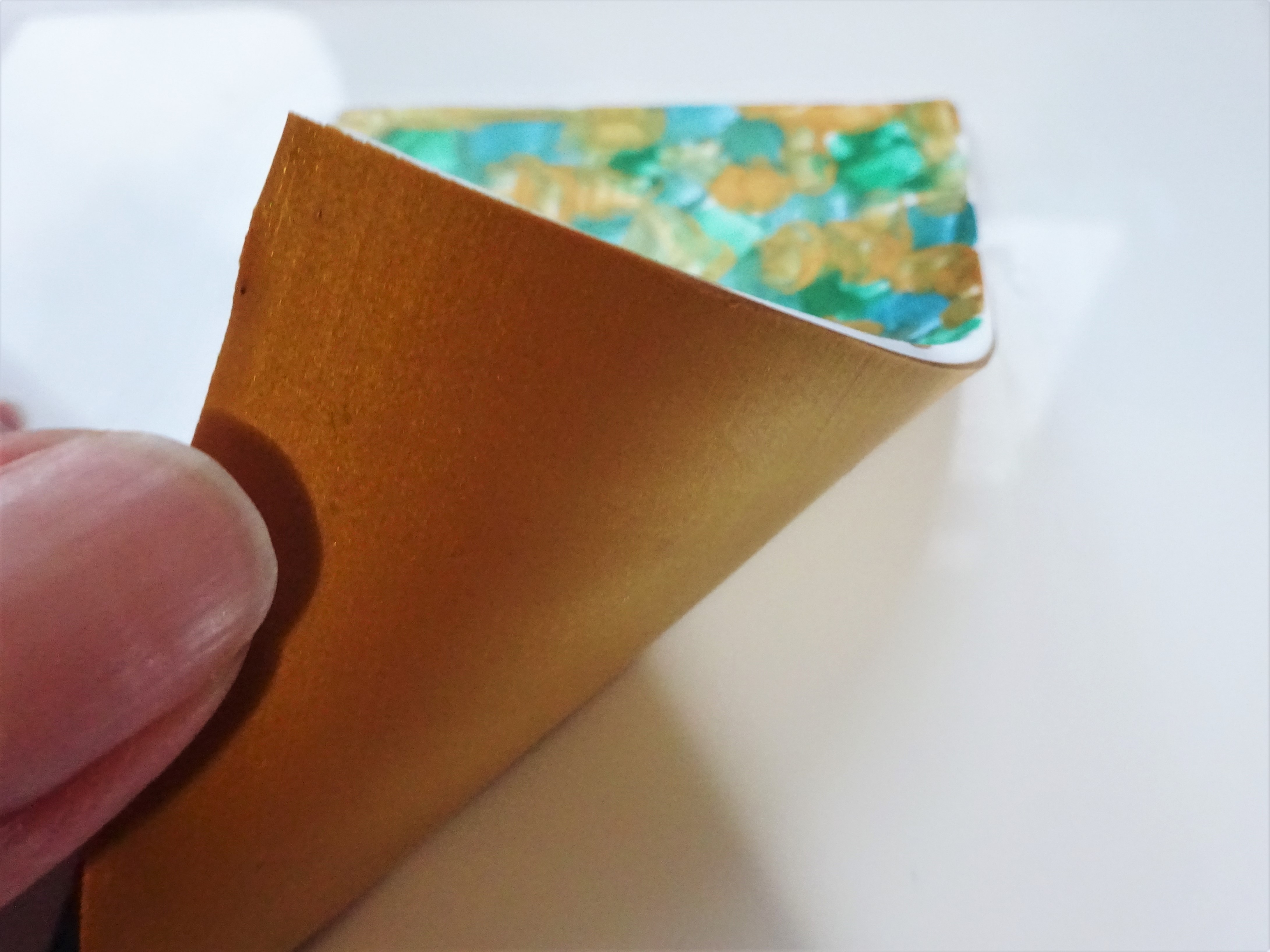 Polymer clay translucent and white aztec cane with watercolour technique