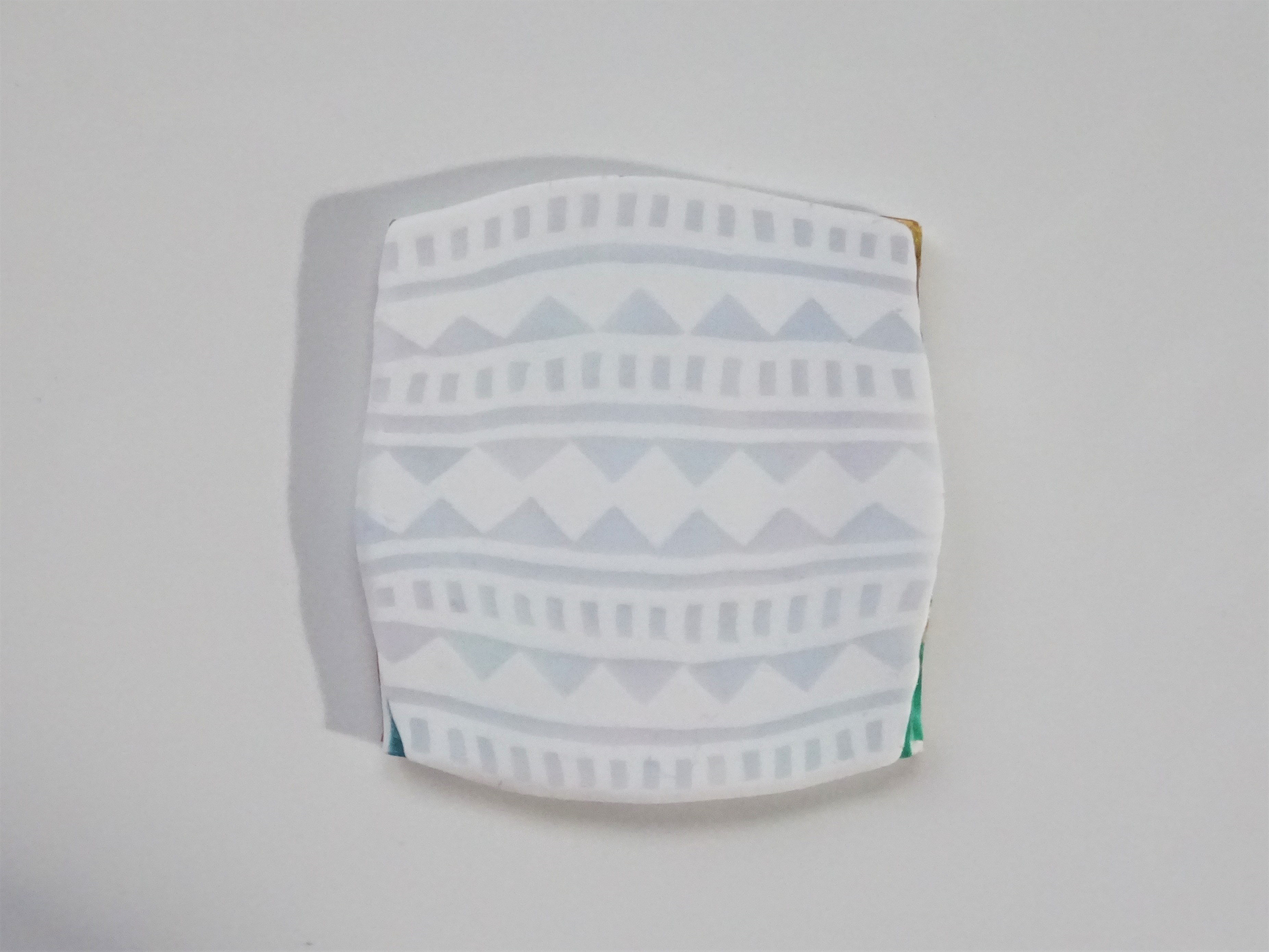 Polymer clay tranlsucent and white aztec cane with watercolour technique