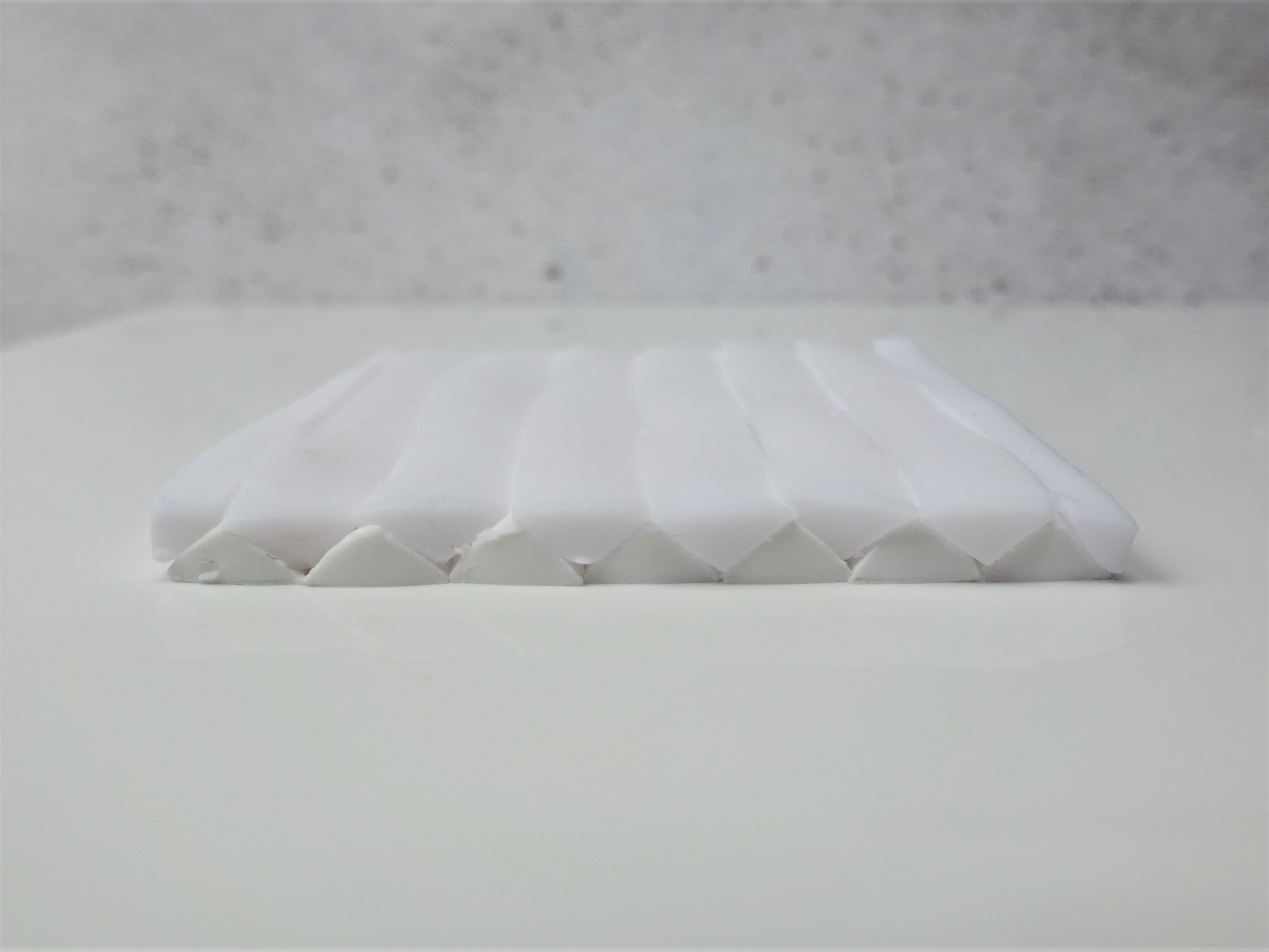 Polymer clay transcluent and white aztec cane with watercolour technique