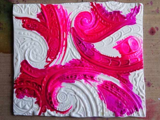 Faux Batik Polymer Clay Tutorial with Alcohol Inks