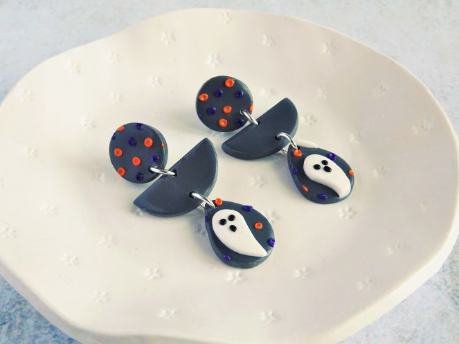 Halloween ghost polymer clay slab tutorial