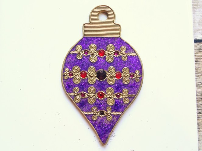 Hot fix crystal and liquid polymer clay Christmas ornament tutorial