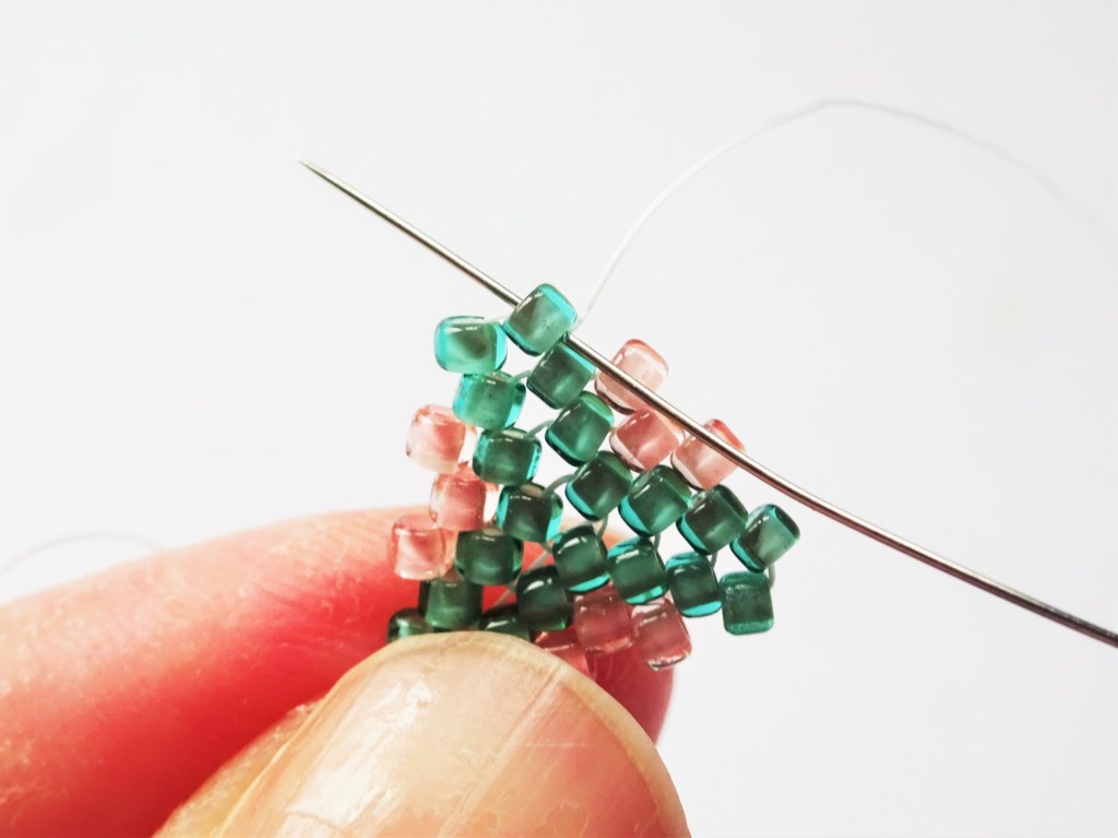 Peyote triangle bead weaving earring tutorial