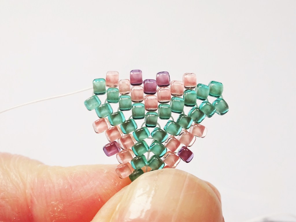 Peyote triangle bead weaving earring tutorial