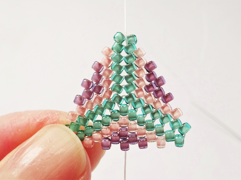 Peyote triangle bead weaving earring tutorial