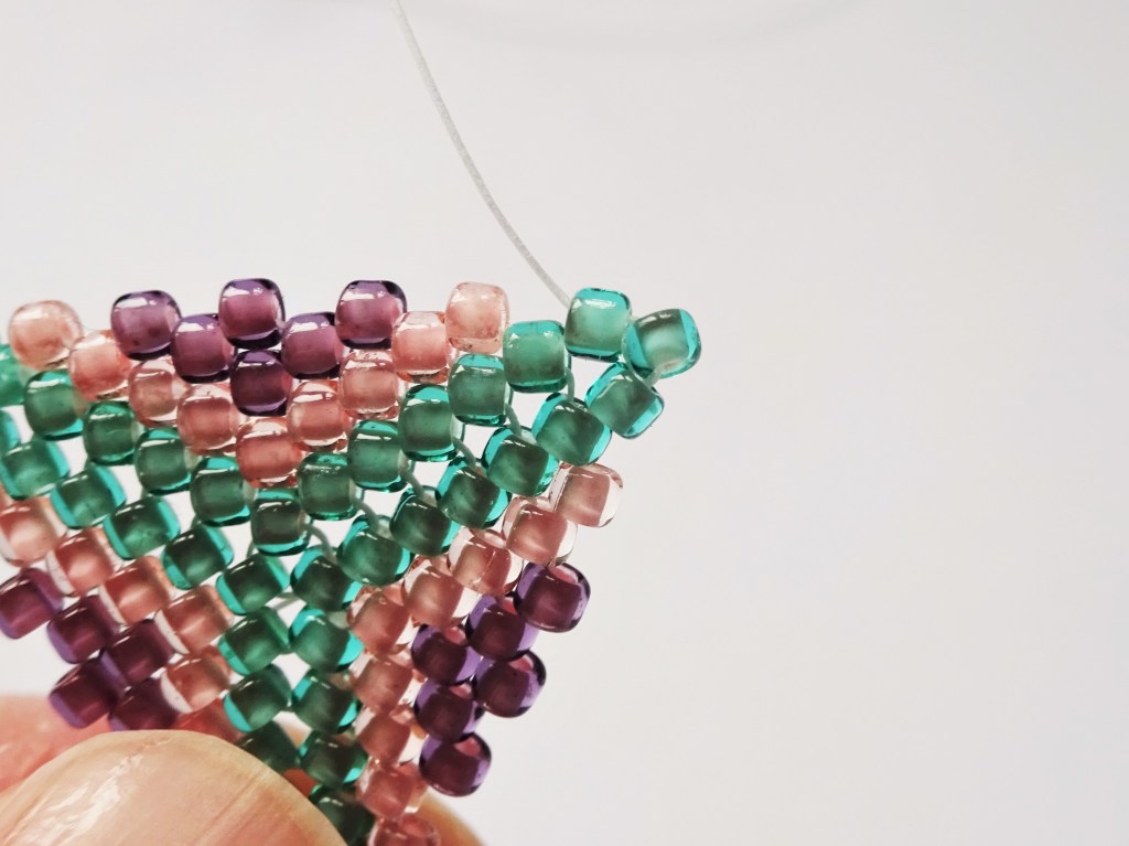 Peyote triangle bead weaving earring tutorial