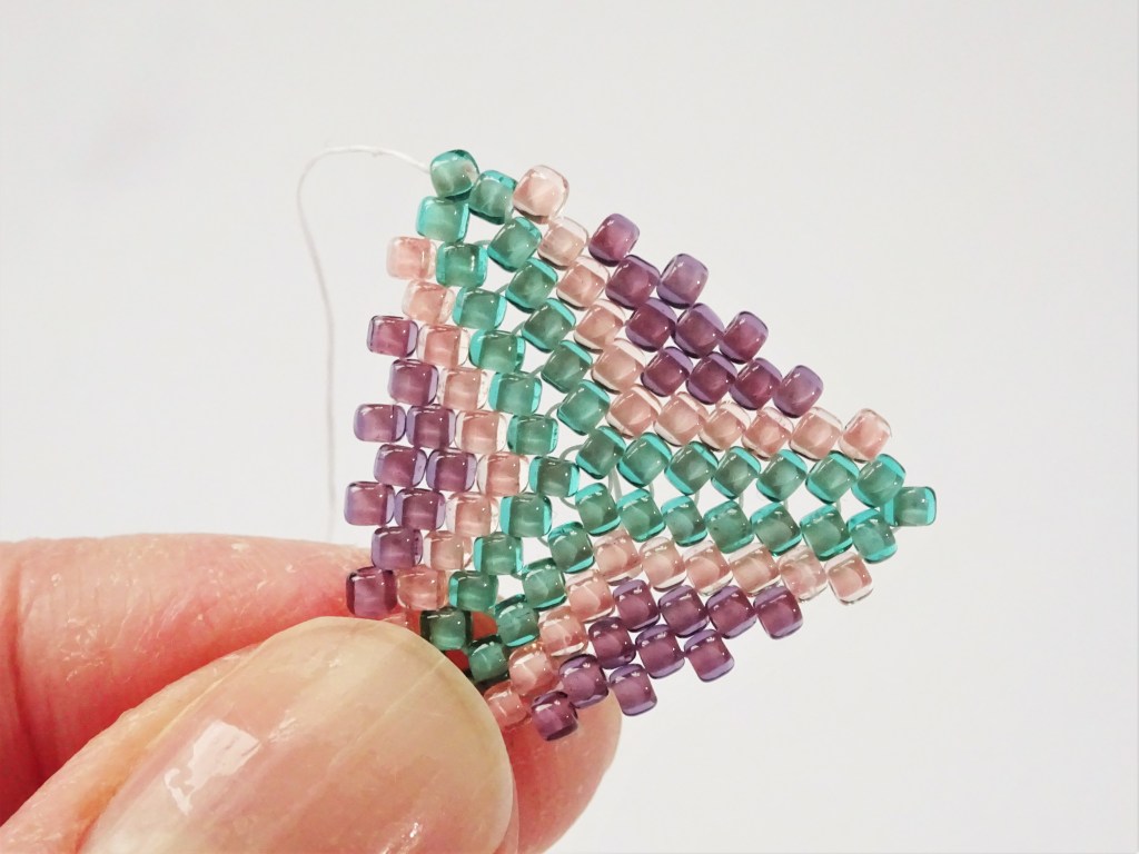 Peyote triangle bead weaving earring tutorial