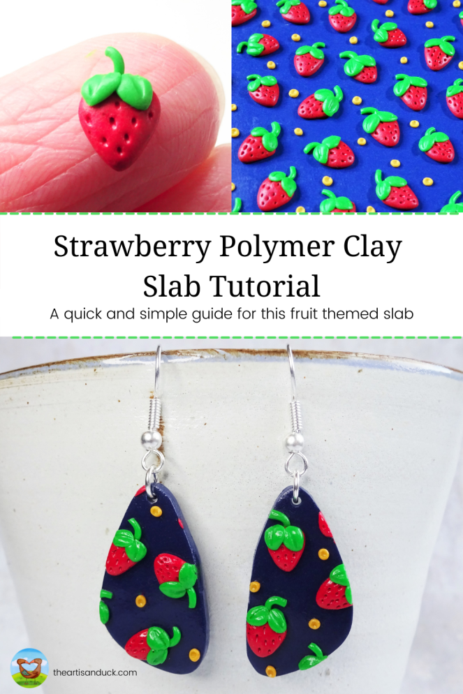 Strawberry polymer clay slab tutorial