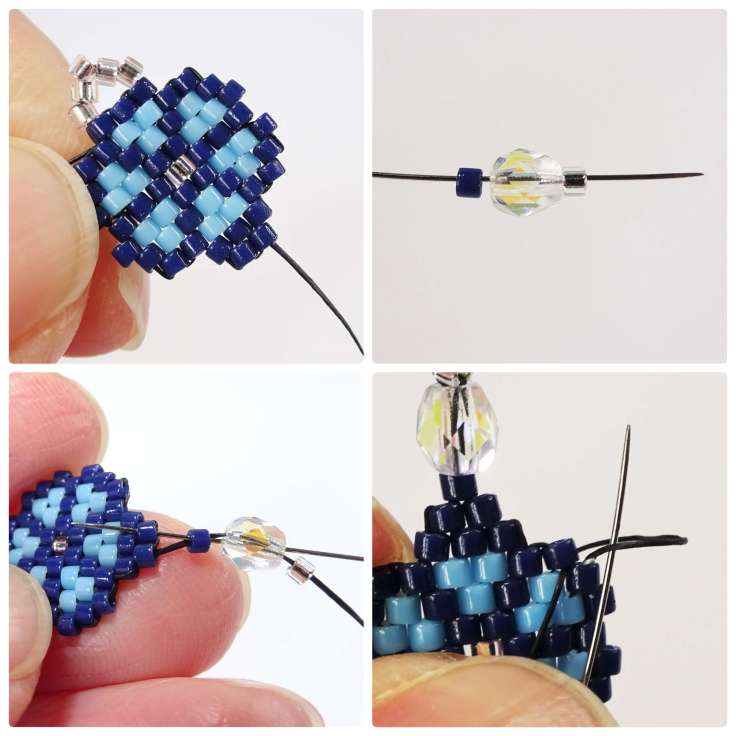 Free brick stitch flower earrings tutorial