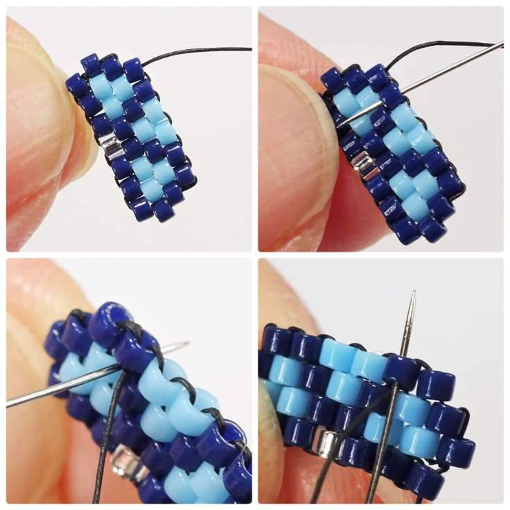Free brick stitch flower earrings tutorial