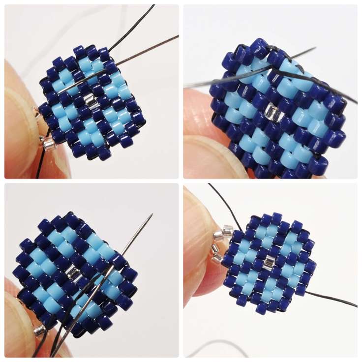 Free brick stitch flower earrings tutorial