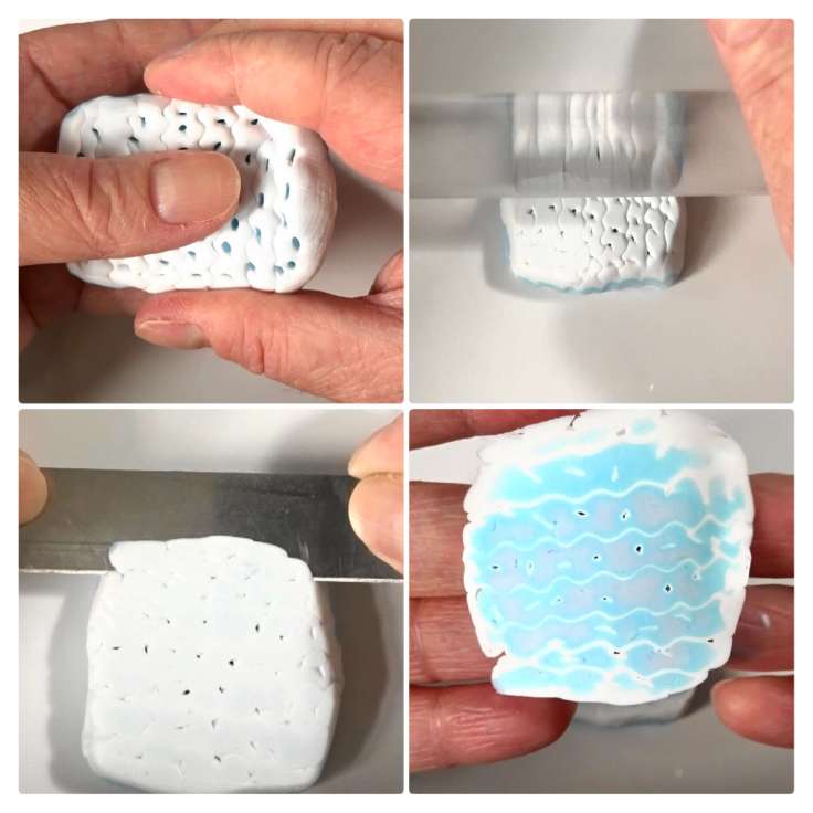 Polymer clay Mokume Gane Ocean background tutorial