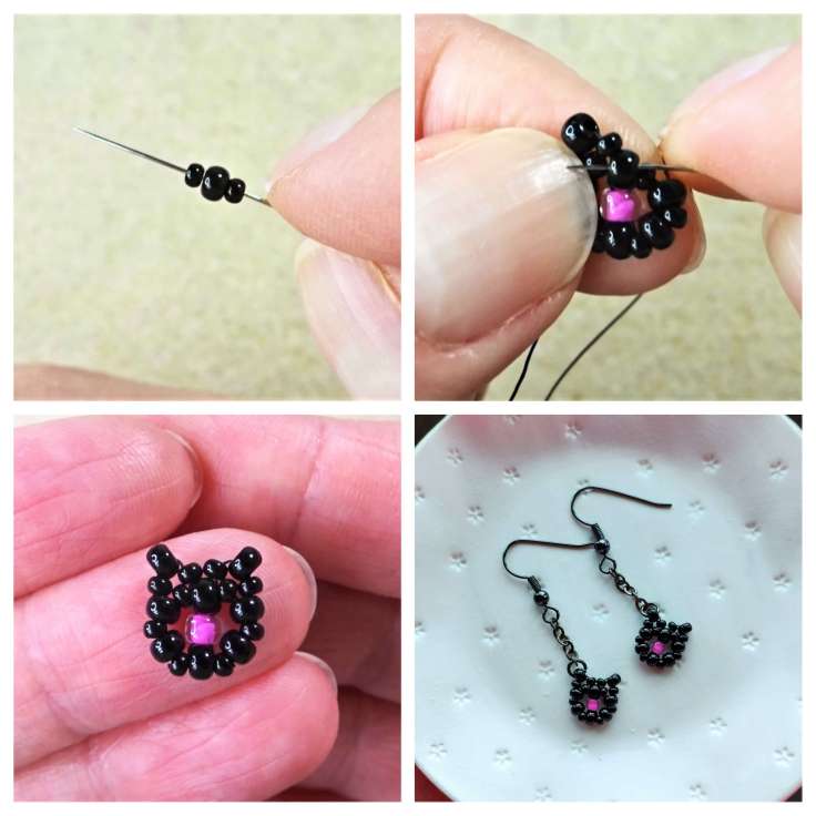 Halloween cat easy seed bead tutorial by the artisan duck