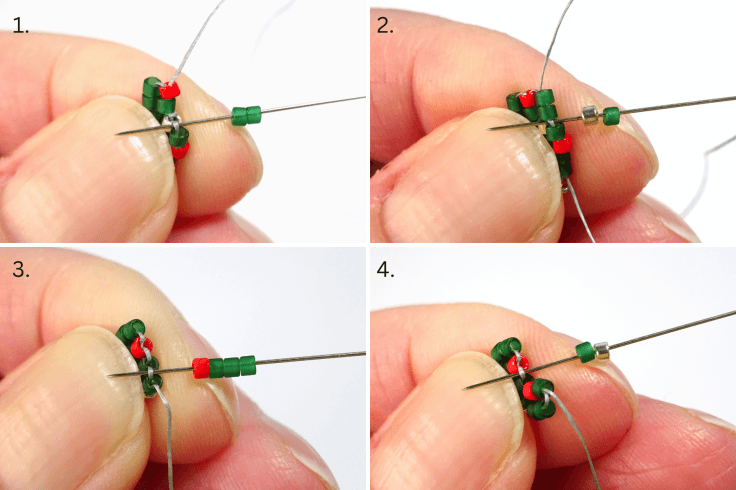 Two drop brick stitch Christmas tree tutorial with free pdf pattern