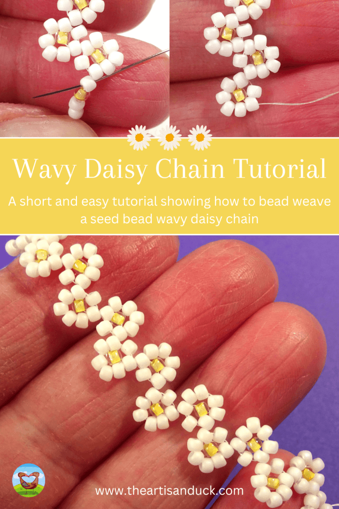 Wavy beaded daisy chain tutorial