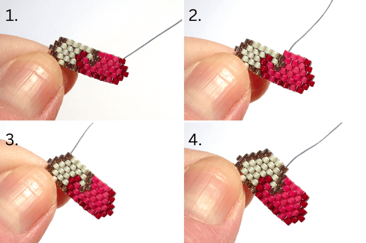 Entwined hearts brick stitch pattern and tutorial