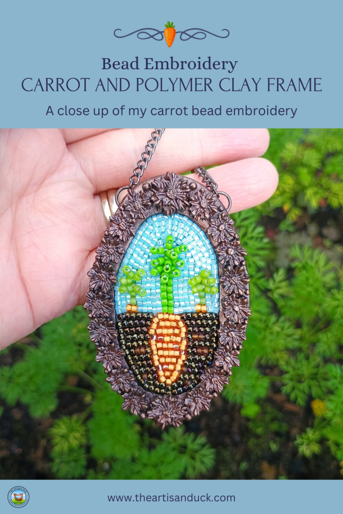 Bead embroidery carrot Pinterest pin