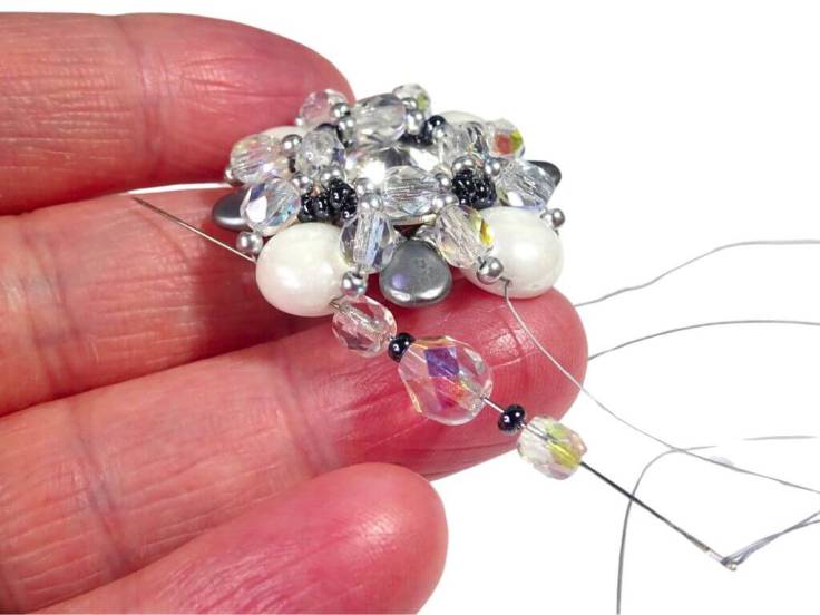 A photo of one of the steps in the bead weaving tutorial