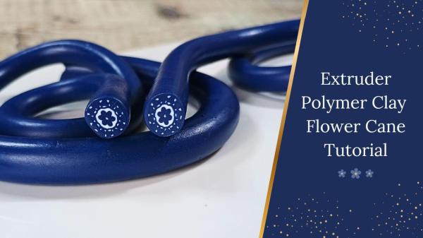 A finished polymer clay flower cane