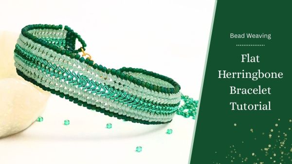 Seed bead herringbone stitch bracelet tutorial