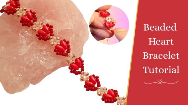 Super Duo and seed bead heart bracelet tutorial