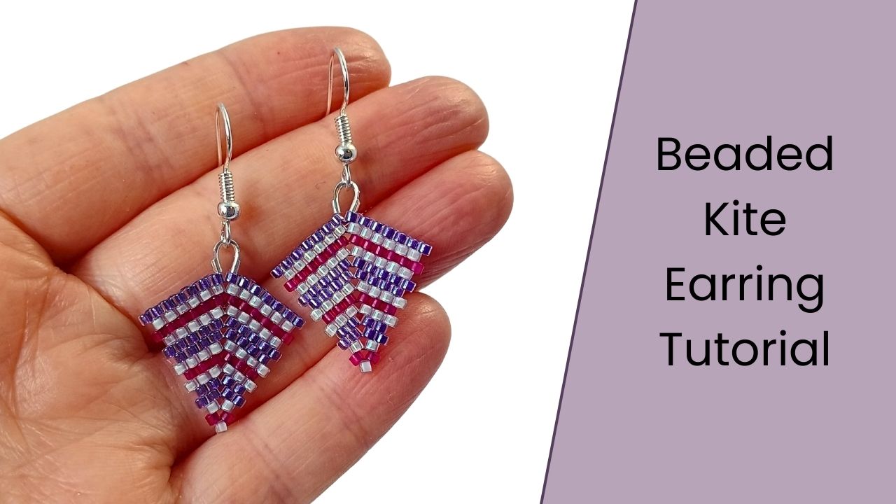 Beaded kite earring tutorial