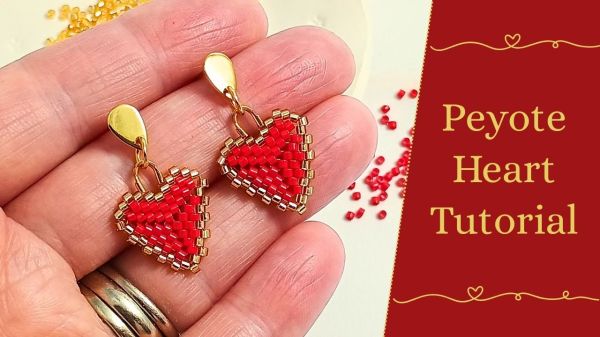 Peyote triangle heart tutorial