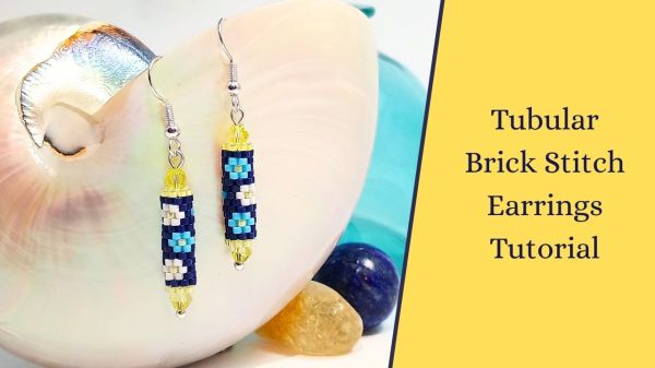 Tubular brick stitch earrings tutorial