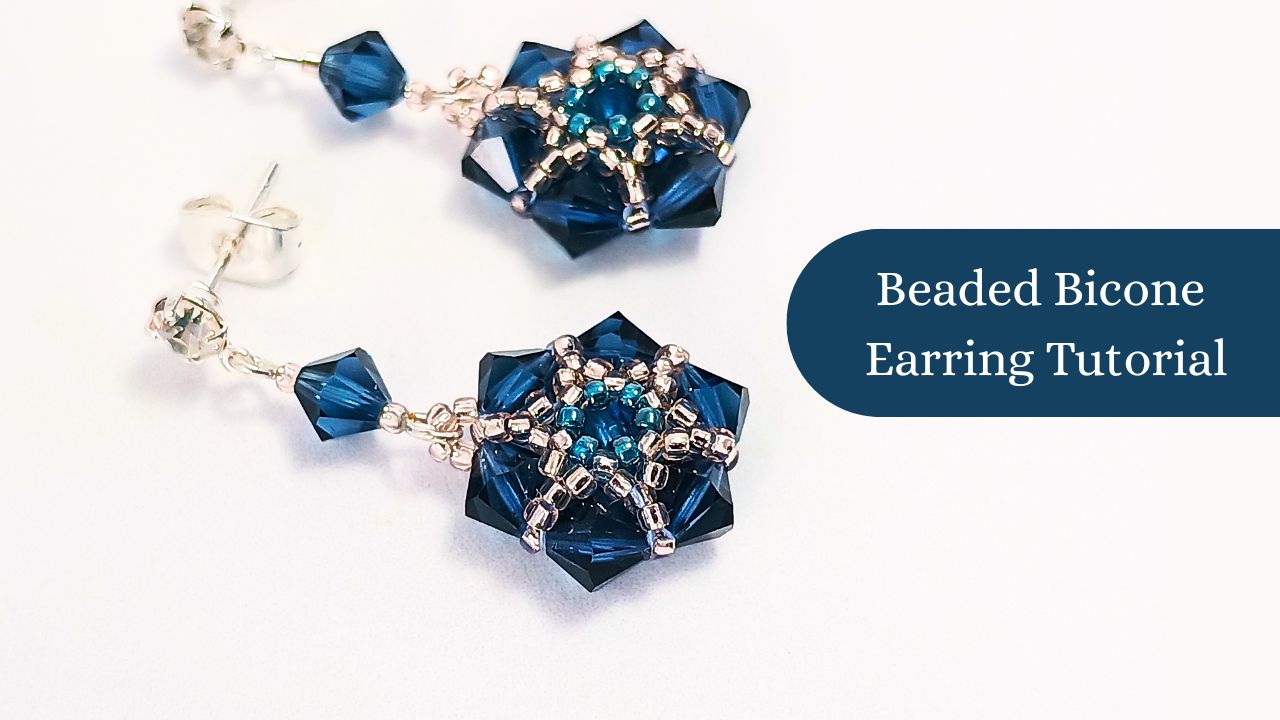 Bicone and seed bead earring tutorial