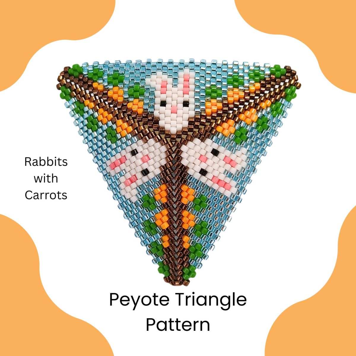 Rabbits with Carrots Peyote Triangle&nbsp;Pattern
